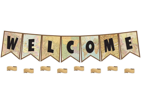Travel the Map! Welcome Pennant Bulletin Board Set - US 1606