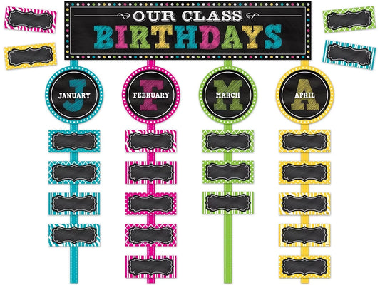 Chalkboard Brights Birthday Bulletin Board Set - US 6080