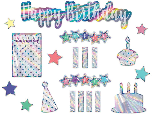 Iridescent Birthday Bulletin Board Set - US 2176