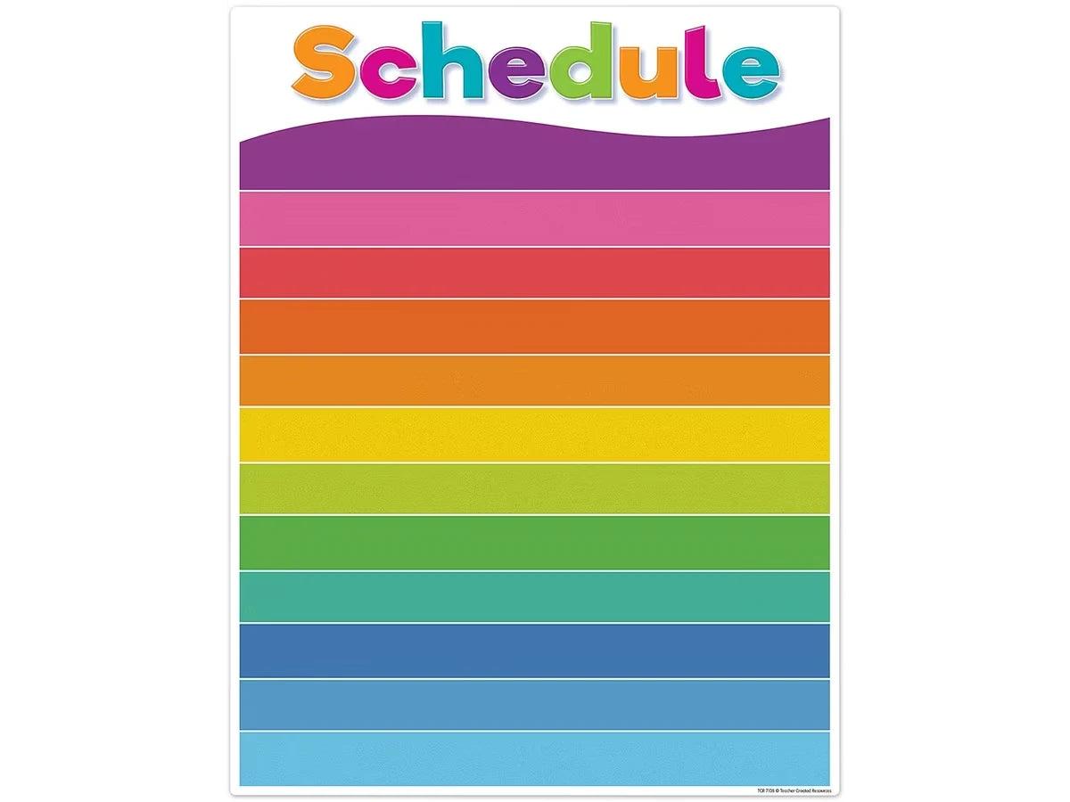 Colorful Classroom Write & Wipe Schedule Poster - US 8811
