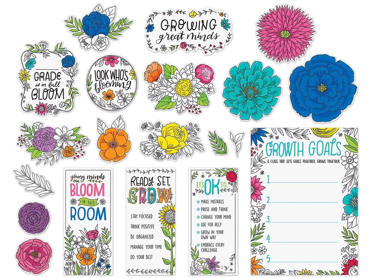 Bright Blooms Bulletin Board Set - US 7693