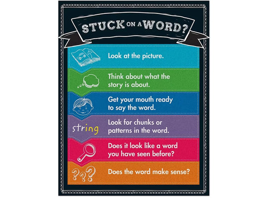 Colorful Chalkboard: Stuck on a Word? Reference Poster - US 2621