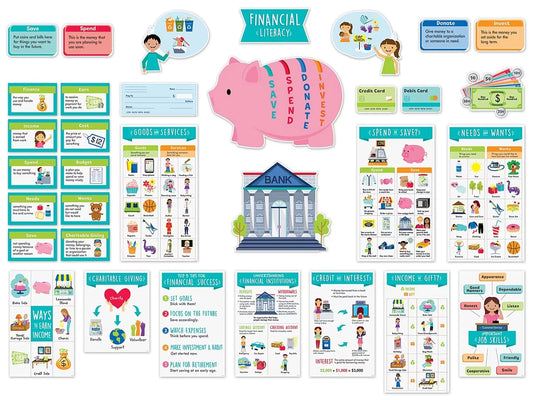 Financial Literacy for Kids Bulletin Board Set - US 8652