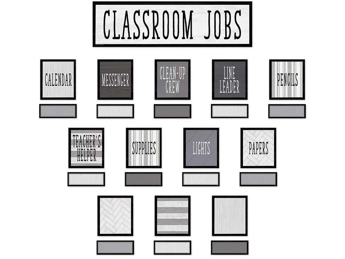 Modern Farmhouse Classroom Jobs Bulletin Board Set - US 1753