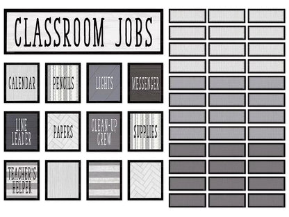 Modern Farmhouse Classroom Jobs Bulletin Board Set - US 1753