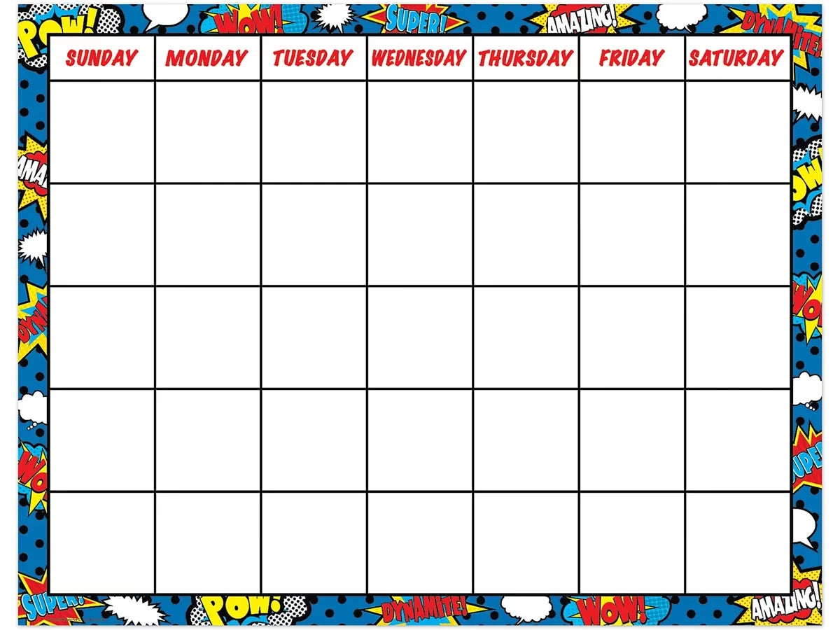 Superhero Classroom Calendar - US 6379