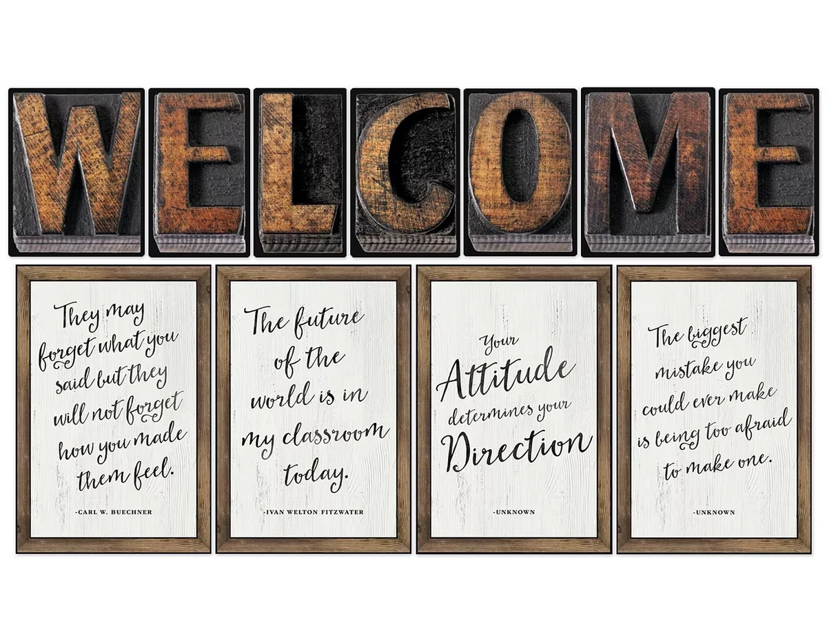 Industrial Chic Welcome Bulletin Board Set - US 3306