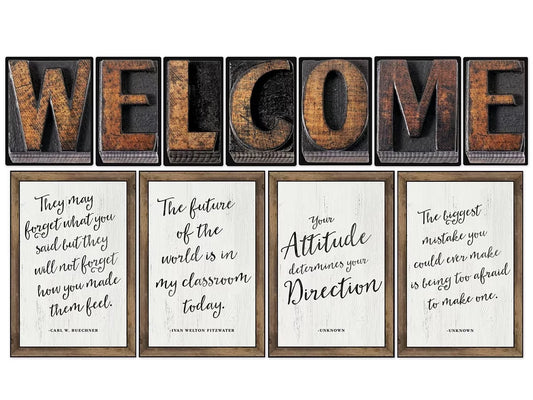 Industrial Chic Welcome Bulletin Board Set - US 3306