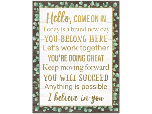 Eucalyptus Hello, Come on In Poster - US 5655
