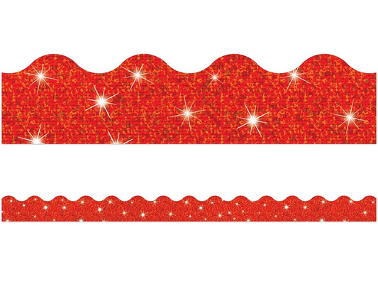 Red Sparkle Scalloped Border - US 2930
