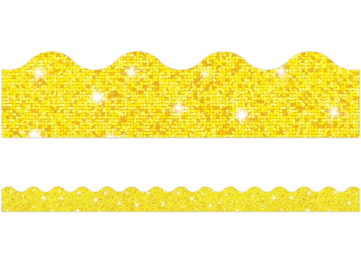 Yellow Sparkle Scalloped Border - US 9552