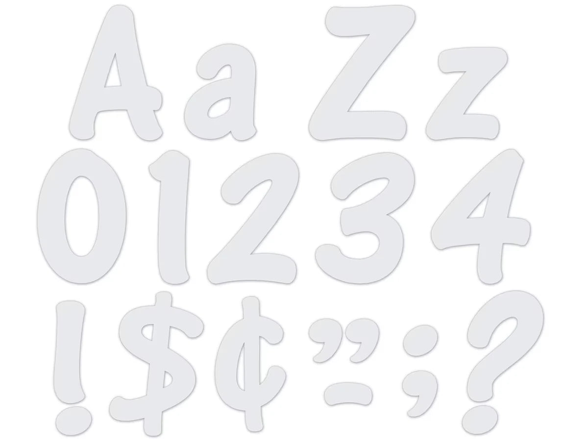 White 4" Self-Adhesive Punch-Out Letters - US 8394