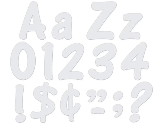 White 4" Self-Adhesive Punch-Out Letters - US 8394