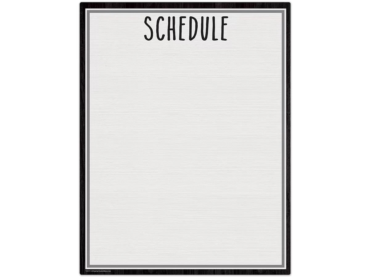 Modern Farmhouse Write & Wipe Schedule Poster - US 7237
