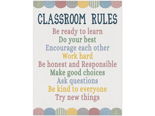 Classroom Cottage Classroom Rules Poster - US 8000