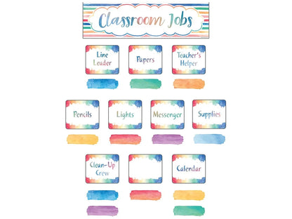 Watercolor Classroom Jobs Bulletin Board Set - US 9567