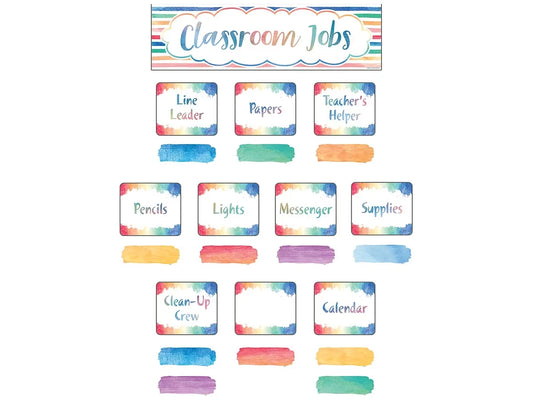 Watercolor Classroom Jobs Bulletin Board Set - US 9567