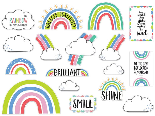 Rainbow Doodles Motivational Bulletin Board Set - US 5760