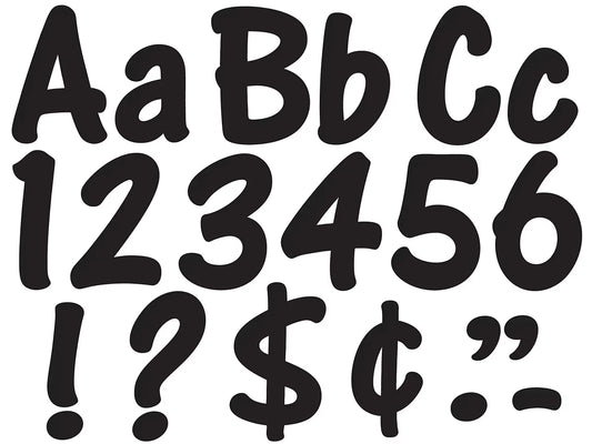 Black 4" Self-Adhesive Punch-Out Letters - US 4946