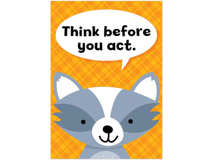 Woodland Friends Think Before You Act Poster - US 2417