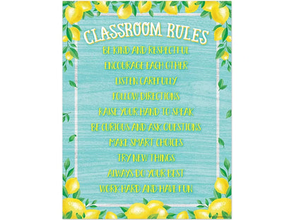Lemon Zest Classroom Rules Poster - US 5505