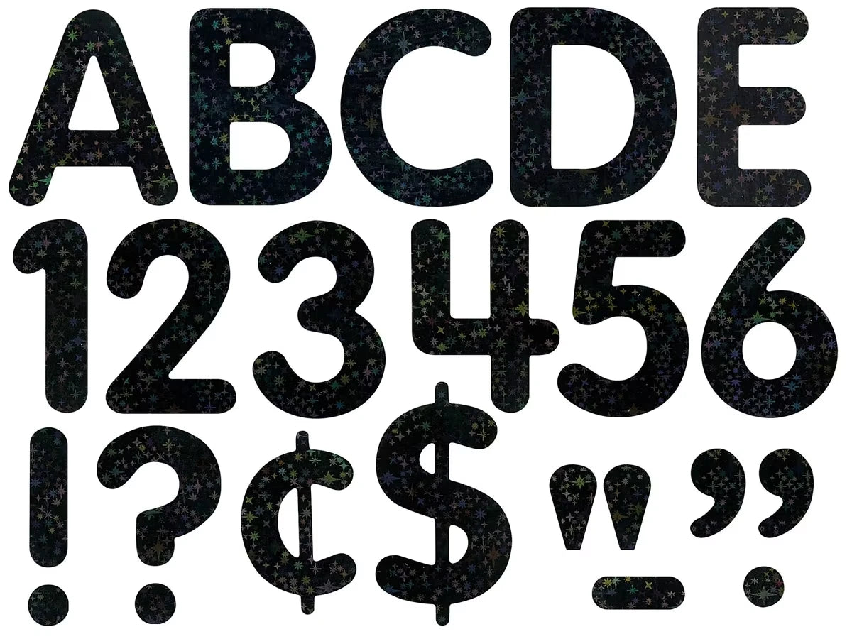 Black Dazzle 2" Self-Adhesive Punch-Out Letters - US 2070