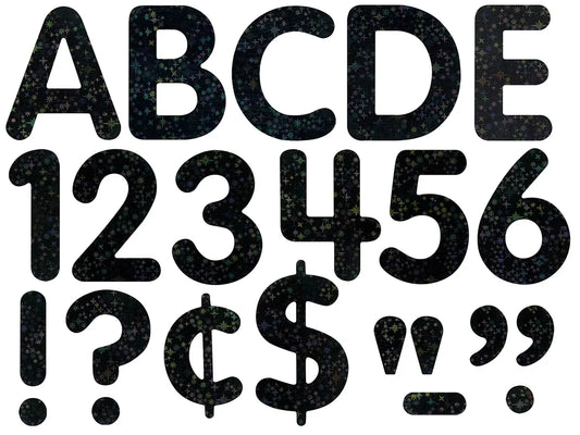 Black Dazzle 2" Self-Adhesive Punch-Out Letters - US 2070