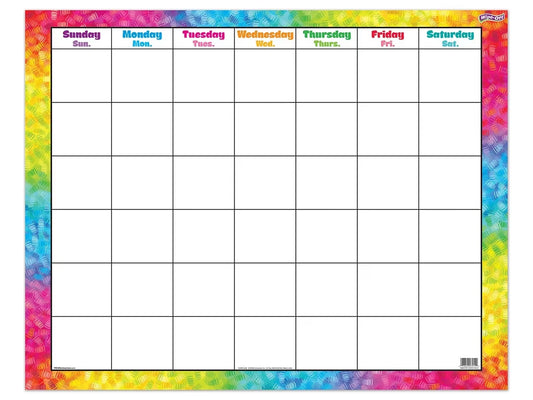 Colorful Brushstroke Write & Wipe Classroom Calendar - US 2015