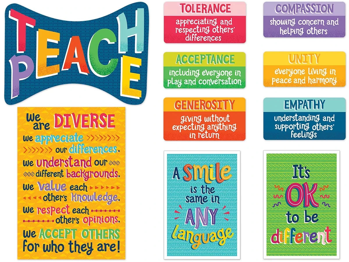 One World Teach Peace Bulletin Board Set - US 5837