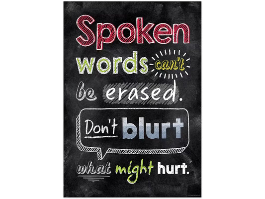 Chalk It Up! Spoken Words Can’t Be Erased Poster - US 1469