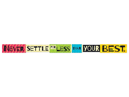 Never Settle Motivational Banner - US 8997
