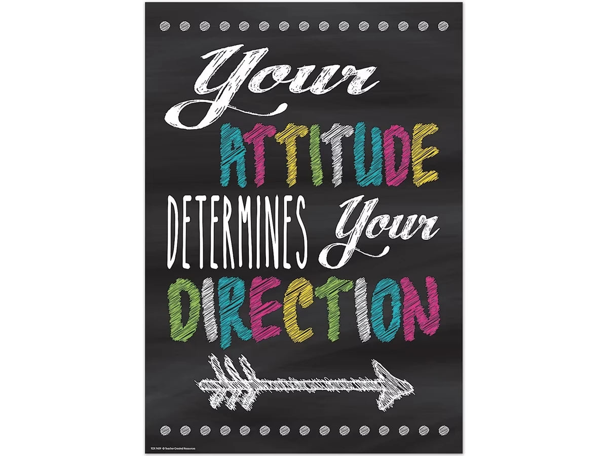 Chalkboard Brights Attitude Determines Direction Poster - US 7676