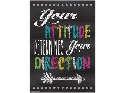 Chalkboard Brights Attitude Determines Direction Poster - US 7676