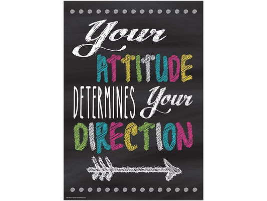 Chalkboard Brights Attitude Determines Direction Poster - US 7676