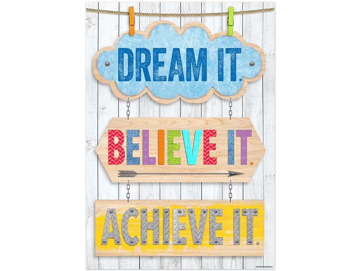 Upcycle-Style Dream, Believe, Achieve Poster - US 4608