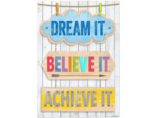 Upcycle-Style Dream, Believe, Achieve Poster - US 4608