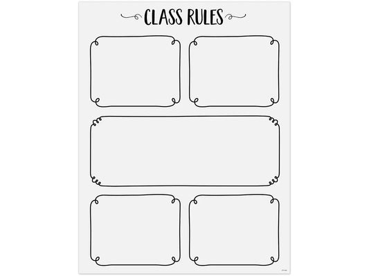 Black & White Classroom Rules Poster - US 6957