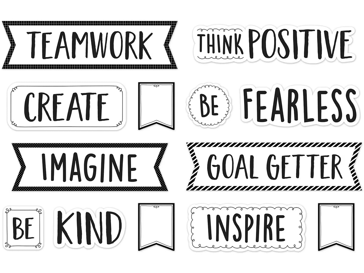 Black & White Motivational Bulletin Board Set - US 5072