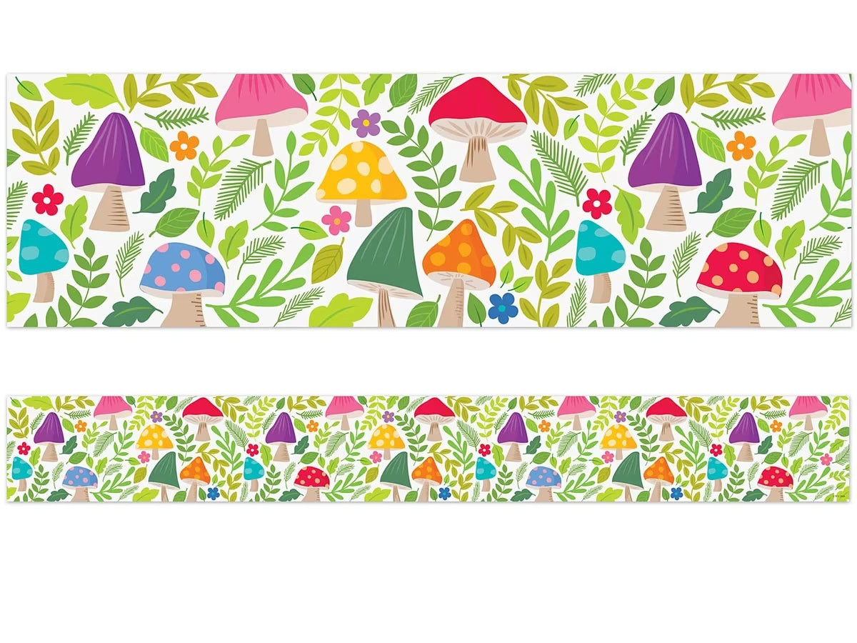 Woodland Friends Mushroom Medley Border - US 2597