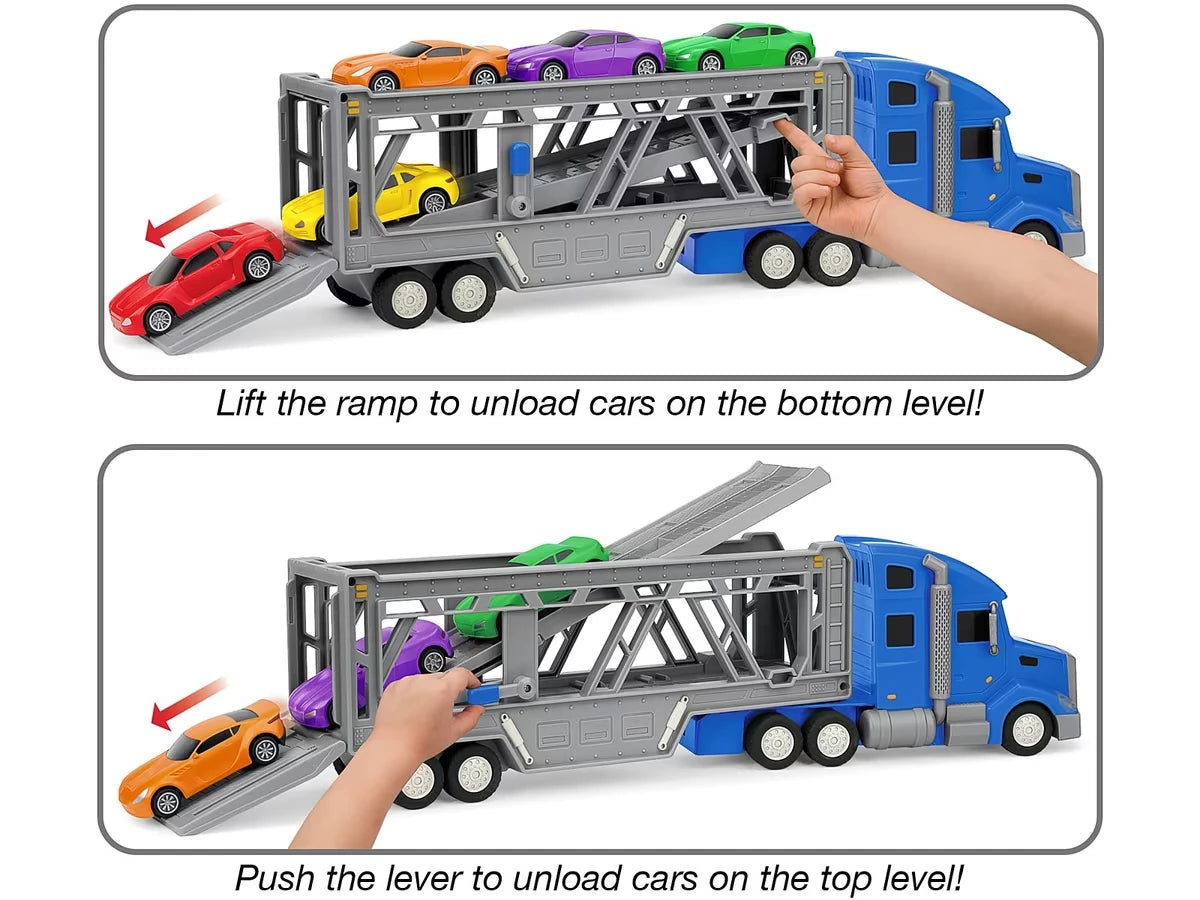 On the Move! Big Rig Car Carrier - US 9282