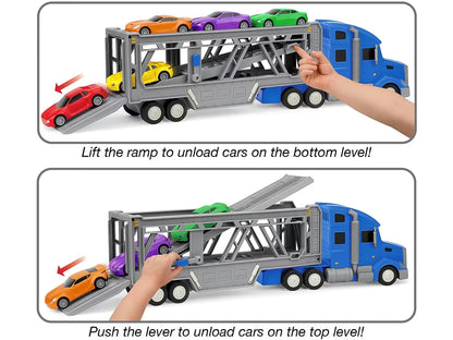 On the Move! Big Rig Car Carrier - US 9282