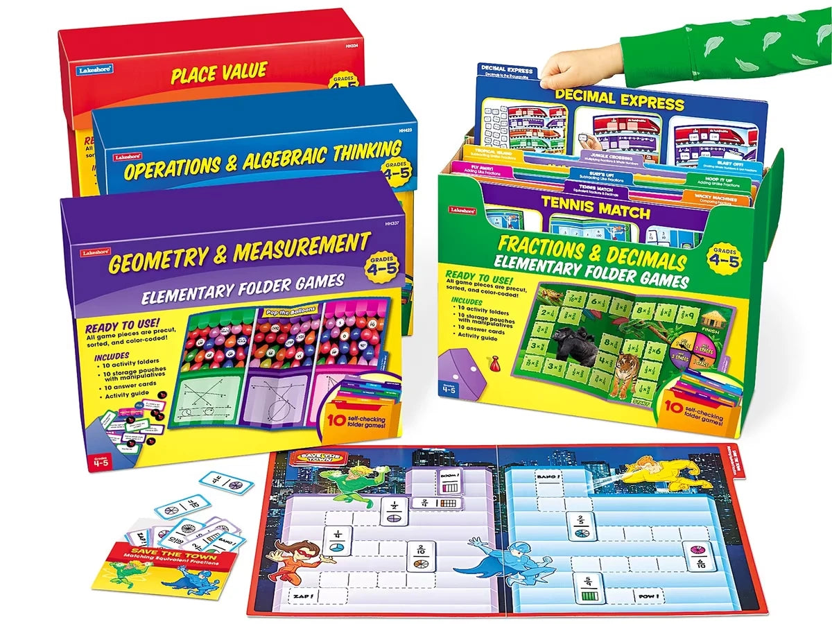 Math Folder Game Libraries - Gr. 4-5 - Complete Set - US 1956