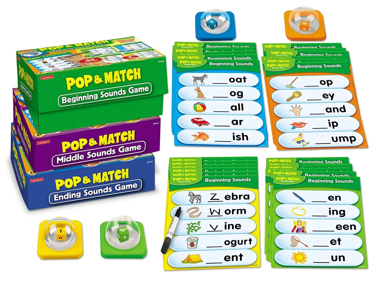 Pop & Match Beginning Phonics Games - Complete Set - US 6180