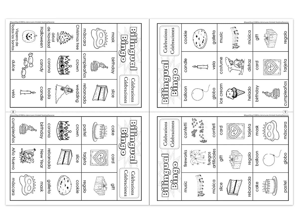 Bilingual Bingo Workbook - US 7261