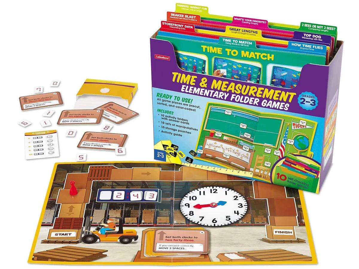Time & Measurement Folder Game Library - Gr. 2-3 - US 6666