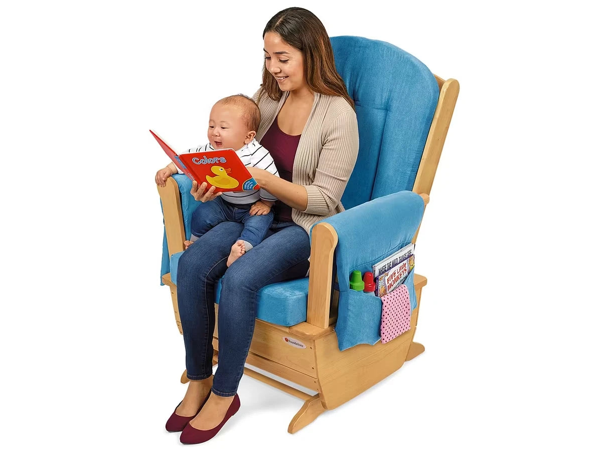 Classroom-Safe Glider Rocker - Blue Microfiber - US 4962