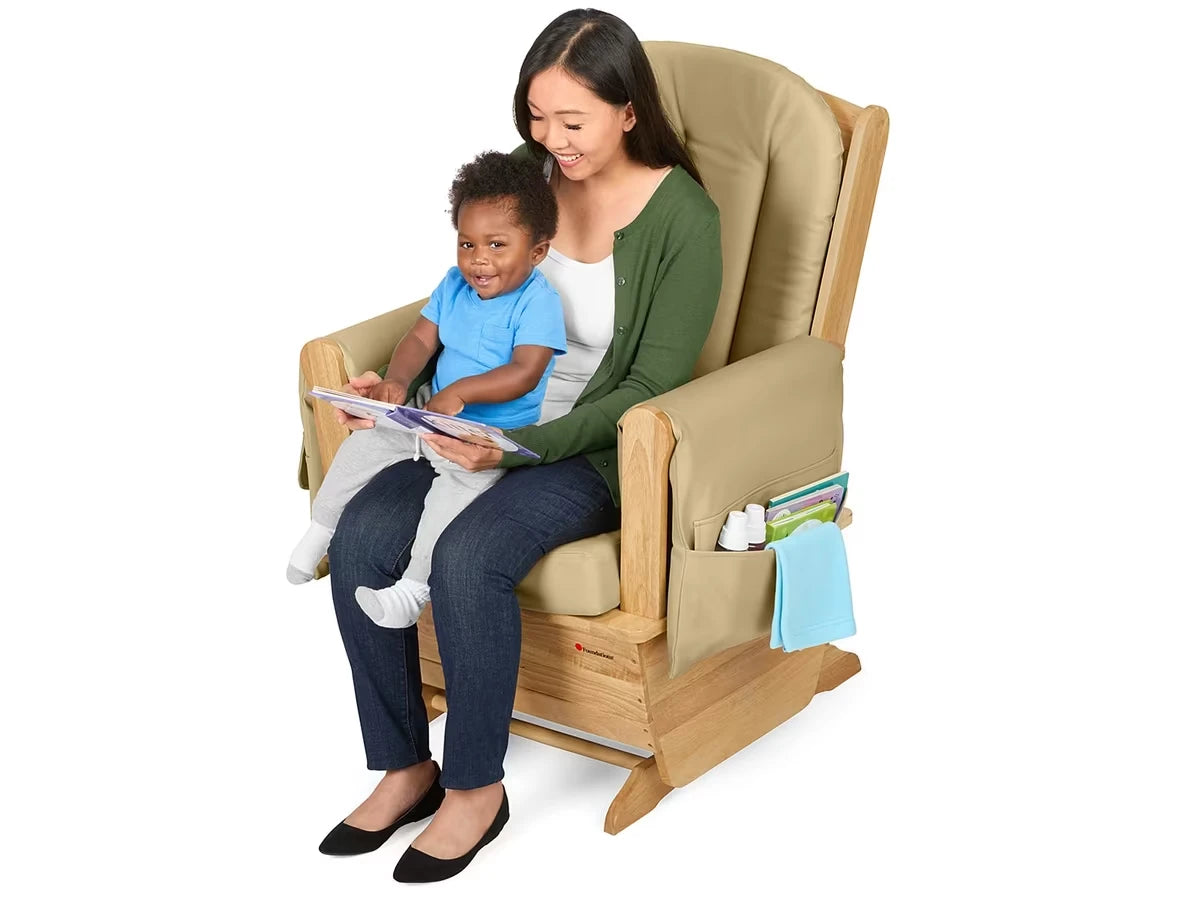Classroom-Safe Glider Rocker - Natural Vinyl - US 4822