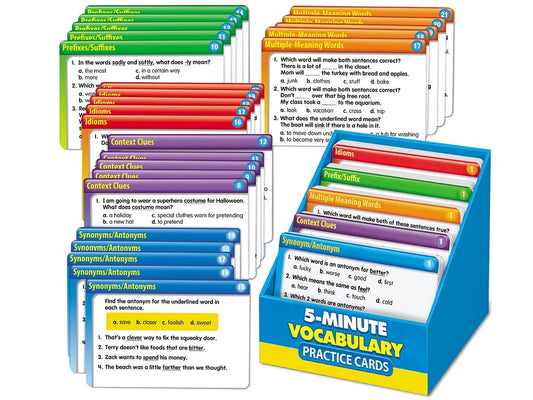 5-Minute Vocabulary Practice Cards - Gr. 3-5 - US 6171