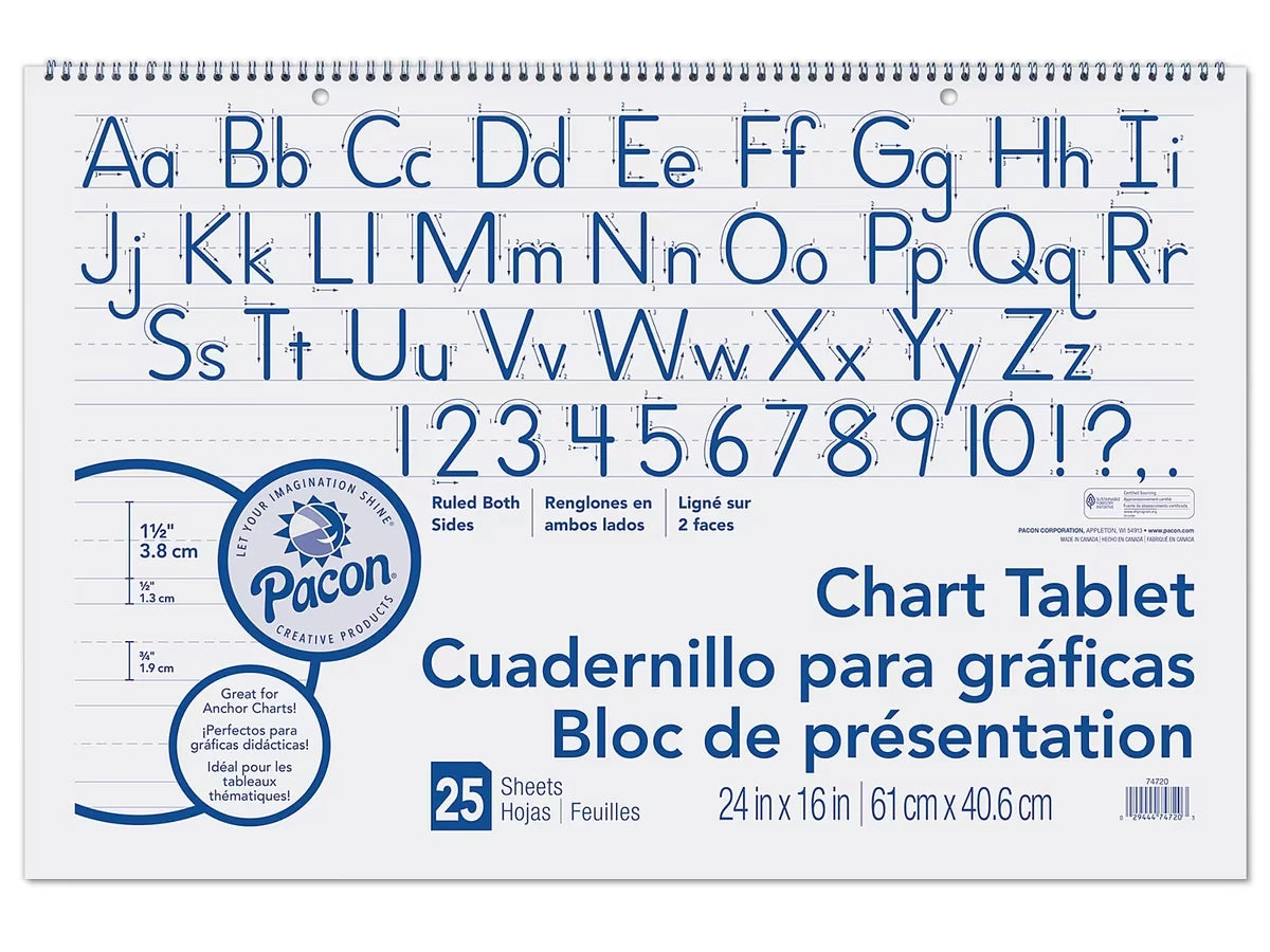 1 1/2" Ruled Chart Tablets - US 9560