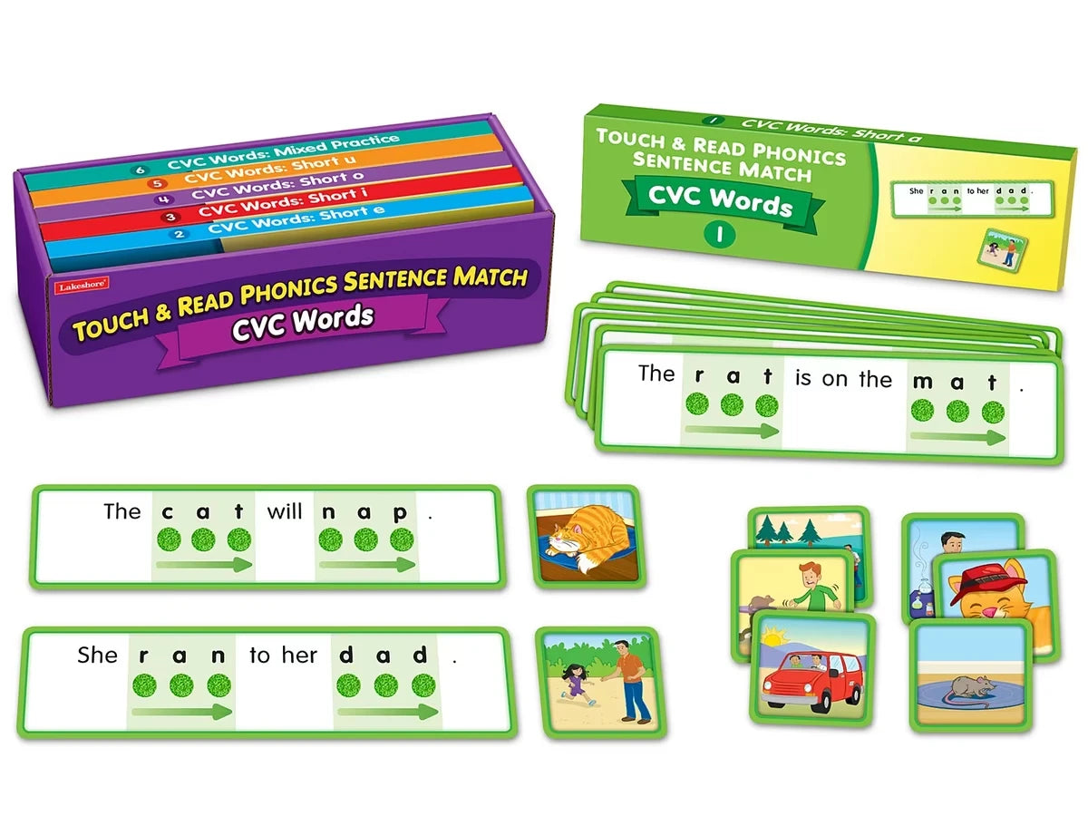 Touch & Read CVC Words Sentence Match - US 2345
